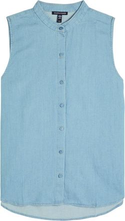 Eileen Fisher Eileen Fisher Cotton Chambray Blouse - Light Blue - L (UK 18-20 / XL)