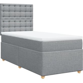 vidaXL Vidaxl - Cama Box Spring Con Colch&oacute;n Tela Gris Claro 80x200 Cm
