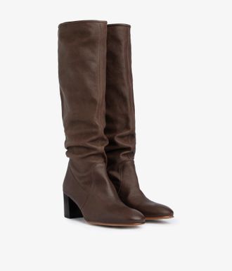 Pedro Garcia High knee boot in brown suede | Xantia | Fall winter 25 | PEDRO GARCIA