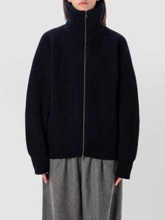 SOEUR wool high neck zip jacket