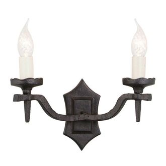Netlighting Rectory 2 Light Indoor Candle Wall Light Black E14