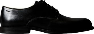 Calvin Klein Leren Gevoerde Derby Veterschoenen - Heren - Nette schoenen - Zwart - 41 EU - Leer - Schoenen