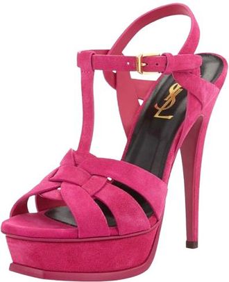 Saint Laurent Pink Suede Tribute Sandals Size 37