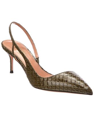 Aquazzura Alex 65 Python-Embossed Slingback Pump