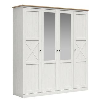 Petits Meubles Armario 4 puertas tableros de part&iacute;culas blanco y madera