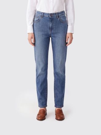 Fay Mid-Rise Five-Pocket Skinny Jeans in Blue Cotton Denim