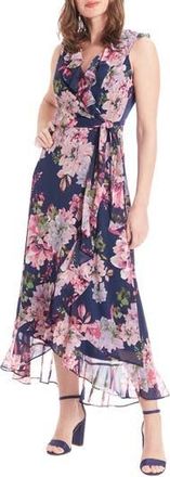 London Times Floral Chiffon Dress in Navy Fuchsia at Nordstrom Rack, Size 12P