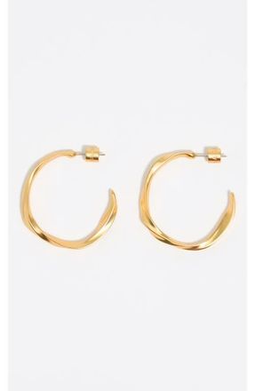Bimba & Lola Maxi Matte Uneven Hoop Earrings in Gold at Nordstrom