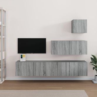 Berkfield Home 4 Piece TV Cabinet Set Grey Sonoma Engineered Wood