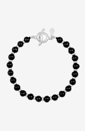Dower & Hall Mens Pearl Halo Bracelet in Black at Nordstrom, Size 8.25
