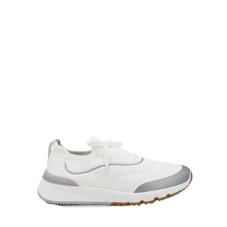 Brunello Cucinelli Brunello Cucinelli, Sneakers, male, White, Size: 11 US Techno Cotton Knit Runners