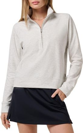 Travis Mathew Cloud Half Zip Pullover in Heather Light Grey at Nordstrom, Size Xx-Large