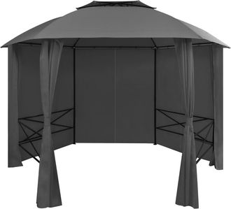 vidaXL Carpa De Jard&iacute;n Con Cortinas Hexagonal 360x265 Cm Vidaxl