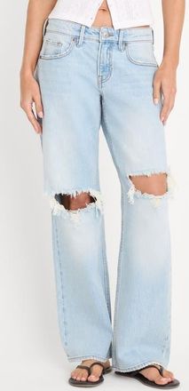Good American Ripped Low Loose Jeans in Indigo1249 at Nordstrom, Size 10