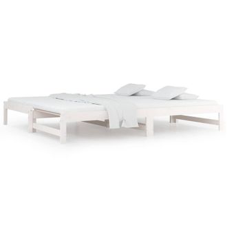 Berkfield Home Pull-out Day Bed White 2x(90x200) cm Solid Wood Pine