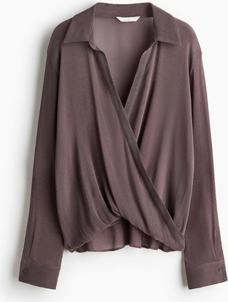 H&M Wickelbluse - Dunkles Mauve