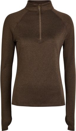 Varley Always Warm Half-zip Stretch-jersey top - Dark Brown - S (UK8-10 / S)