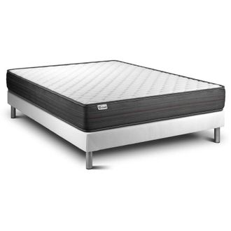 VITALIT Vitalit - Base Tapizada Blanco + Colch&oacute;n Con Espuma Viscoel&aacute;stica 160 X 200