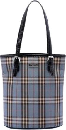 Burberry Pre-owned Nylon Bucket Bag - Dames - Vintage Tas - Blauw - ONE Size - Nylon - Vintage