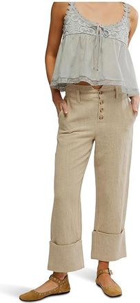 Free People Parkway Cuffed Trousers Womens Clothing Natural Combo : 12 28, Cotton/Linen