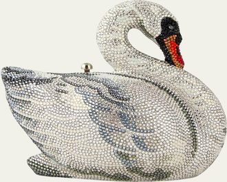 Judith Leiber Swan Crystal Minaudiere