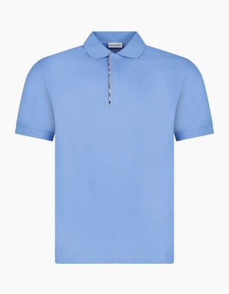 Burberry Mens Burberry Mens Hartford Zip Polo Shirt - Periwinkle Blue - Navy - Size: 42