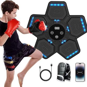 OEM M&aacute;quina De Boxeo Musical, M&aacute;quina De Boxeo Con M&uacute;sica Led Para Adultos Y Ni&ntilde;os, Ajustable, 5 Modos, Pared De Boxeo Y Modo De Conteo De Pu&ntilde;etazos Music