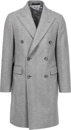 Tagliatore Double-Breasted Coat - Heren - Mantel - Grijs - L - Wol - Jassen