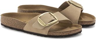 Birkenstock Big Buckle Womens Sandals in Taupe - Tan Leather - Size UK 5.5
