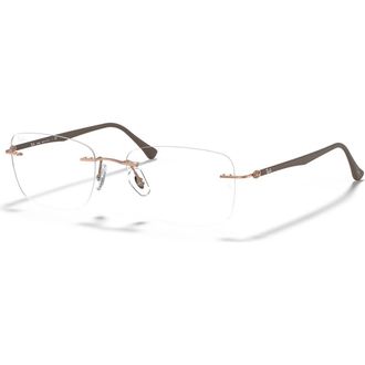 Ray-Ban 52mm Rectangle optical glasses in Beige at Nordstrom