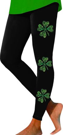 Generic St Patricks Day Outfits St. Patricks Day Leggings for Women UK Tights Novelty Funny Graphic Yoga Pants Running Gym Leggings Ladies Saint Patricks Trou