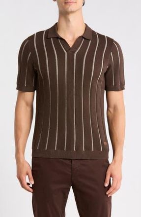 Buffalo Wheo Johnny Collar Knit Polo in Brown Combo at Nordstrom Rack, Size X-Large