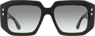 Isabel Marant Bevelled Rectangular Acetate Sunglasses - Black