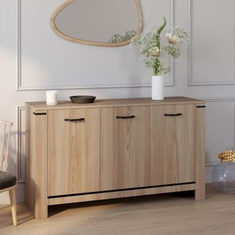 IDMarket Idaho Aparador De 3 Puertas De Dise&ntilde;o Contempor&aacute;neo 140 Cm
