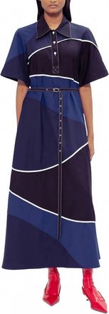 Love Birds Classic Colour-Blocked Dress In Onyx/midnight Blue/navy