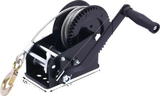 OEM Cabrestante Manual, Capacidad De 1500 Kg, Tracci&oacute;n Bidireccional, Color Negro, Cable De 10 M, 3306,93 Lbs