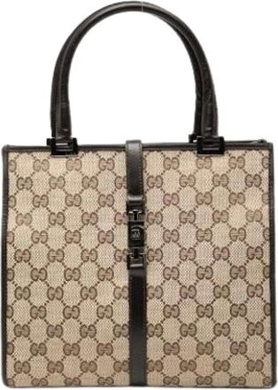 Gucci Pre-owned Handbags, female, Beige, Size: ONE SIZE Pre-owned Canvas Handbag