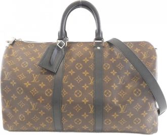 Louis Vuitton Monogram Macassar Marron Coated Canvas Boston Bag (Pre-Owned)