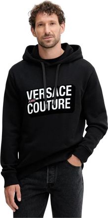 Versace Jeans Couture Hoodies & sweatvesten, Heren, Zwart, L, Katoen, Hooded Sweatshirt