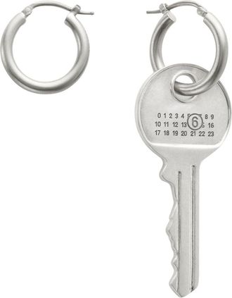 Maison Margiela Silver Numeric Logo Brass Earrings