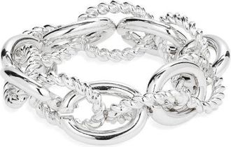 Nordstrom Mixed Link Stretch Bracelet in Silver at Nordstrom