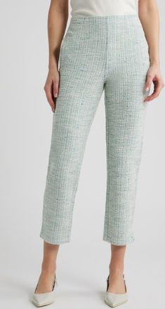 Hue Stretch Boucl&eacute; Skimmer Pants in Mint at Nordstrom, Size X-Large