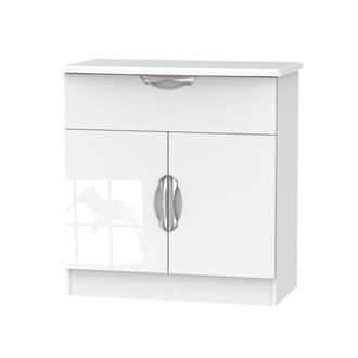 Welcome Furniture Cairo Ready Assembled White Gloss & White Sideboard with 1 Drawer & 2 Doors - Welcome Furniture | TJ Hughes