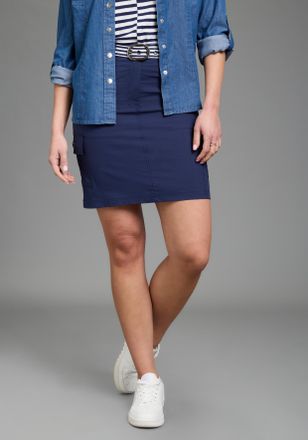 Kangaroos Cargorock KANGAROOS, Damen, Gr. 34, marine, Popeline, Obermaterial: 63% Baumwolle, 34% Polyamid, 3% Elasthan, ausgestellt kniefrei, R&ouml;cke Cargorock, m