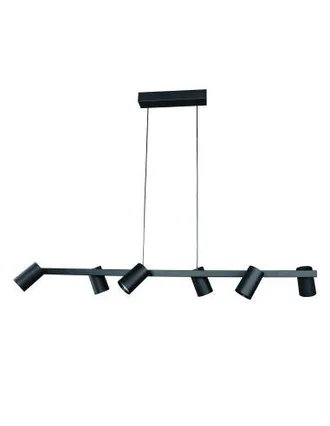 Mantra Mantra L&aacute;mpara Colgante Regulable Sal 6 Luces Blanco, Negro O Oro Ip20, 5,8cm &Oslash;