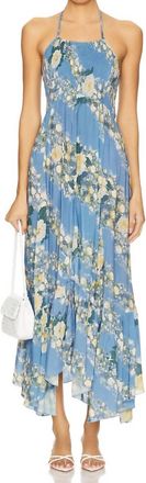 Free People Heat Wave Printed Maxi Dress In Allure Blue Combo