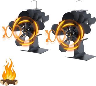 OEM Ventilador Para Estufa De Le&ntilde;a, Paquete De 2, Ventilador De 5 Aspas Para Quemar Le&ntilde;a, Ventilador Para Chimenea Silencioso Y De Bajo Consumo, Accesorio