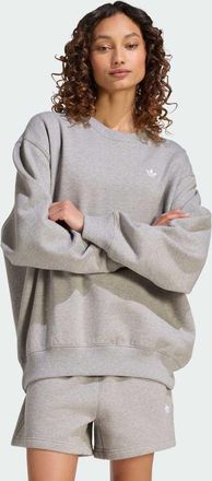 adidas Originals Essentials - Felpa girocollo lunga in pile grigio m&eacute;lange medio