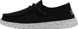 HeyDude Hey Dude Womens Wendy Slub Canvas Moc Toe Shoes, Black, 5 UK