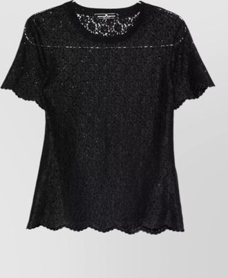 Ermanno Scervino embroidered lace trim short-sleeve top